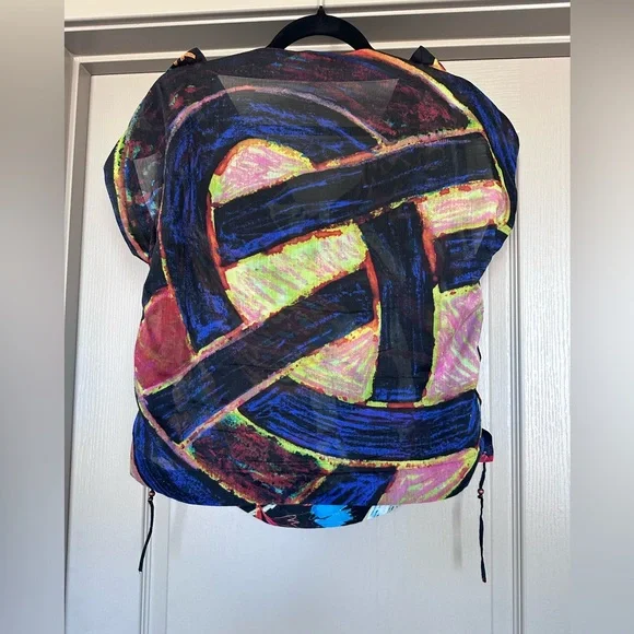 Issey Miyake Vintage Black Multicolor Abstract Blouse - Picture 5 of 8